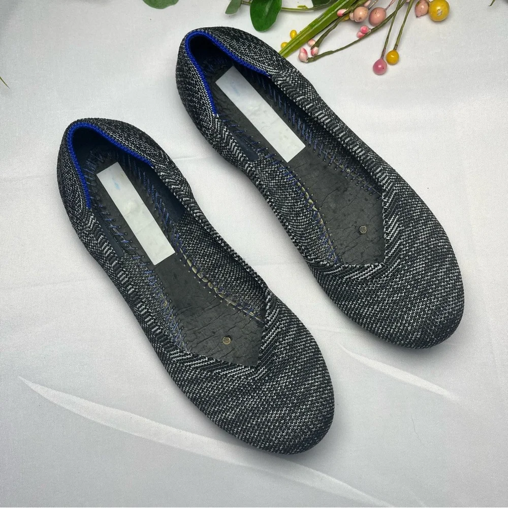 Rothy's The Flat Ballet Womens Granite Heather Slip On Round Toe Size 6